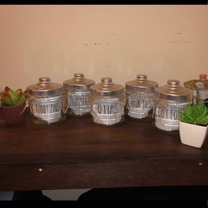 5 piece Farmhouse bathroom storage set